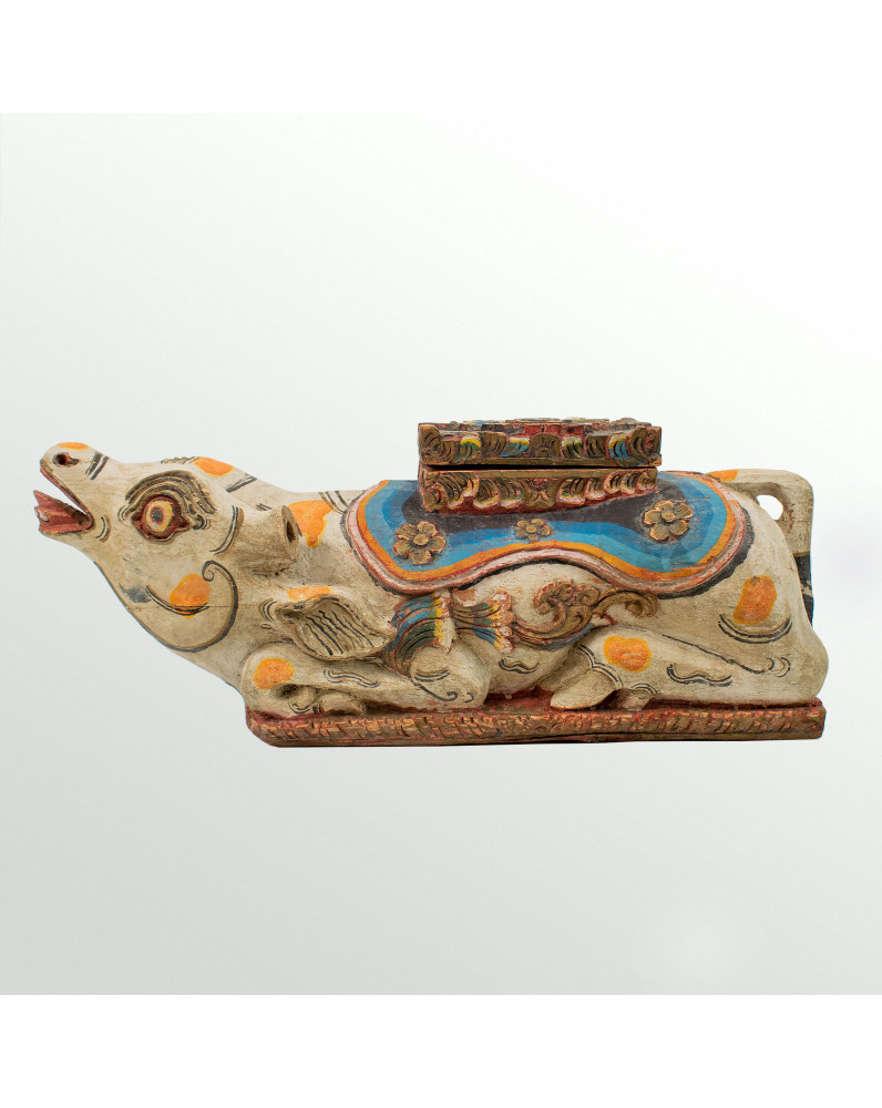 Wooden Tibetan Cow - Trinket Box