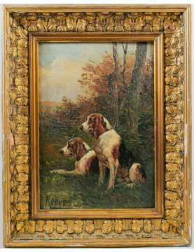 Walter Reeves (britannique 1882 - 1900), Deux chiens au repos