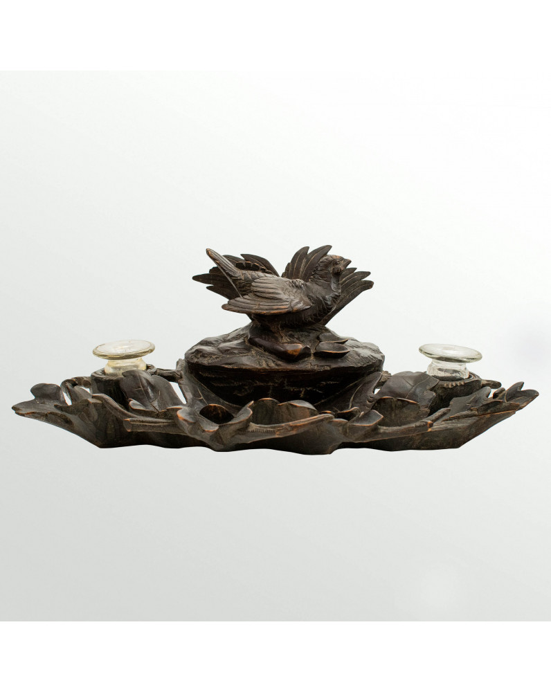 Black Forest inkwell of birds
