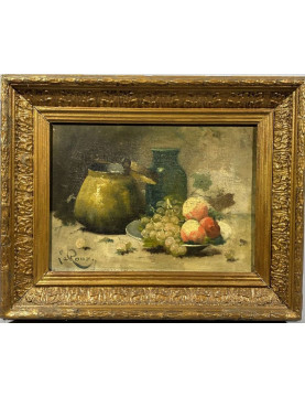 Constantin Le Roux (1850-1909), Nature morte aux fruits et à la cruche