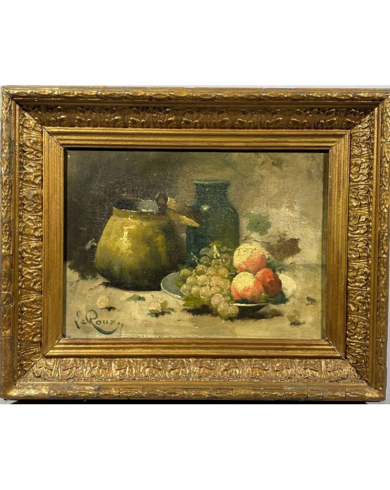Constantin Le Roux (1850-1909), Nature morte aux fruits et à la cruche