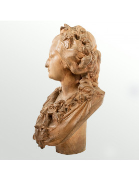 Albert-Ernest CARRIER de BELLEUSE (1824 - 1887) Very beautiful bust of a young woman, terracotta