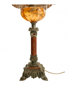 Large French Art Nouveau Converted Petrol Lamp