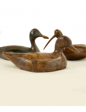 Trio of two Ducks and a Curlew - Ancient decoys