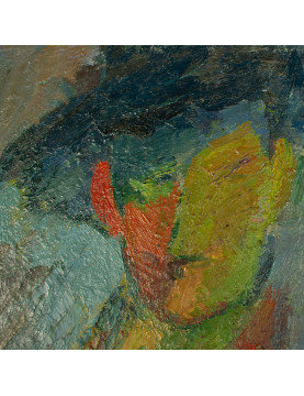 Nicole Devraigne - French oil on board - The Man in the Hat
