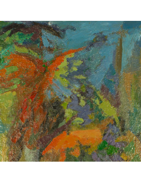 Nicole Devraigne - French oil on board - Cat on Window Ledge