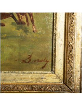 Start of the Race 19th Century Oil on Panel in the style of de Dreux and Herring