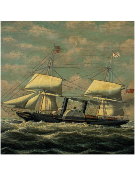 19th Century Oil on Panel of the RMSPC Steam Ship LA PLATA. dated 1876