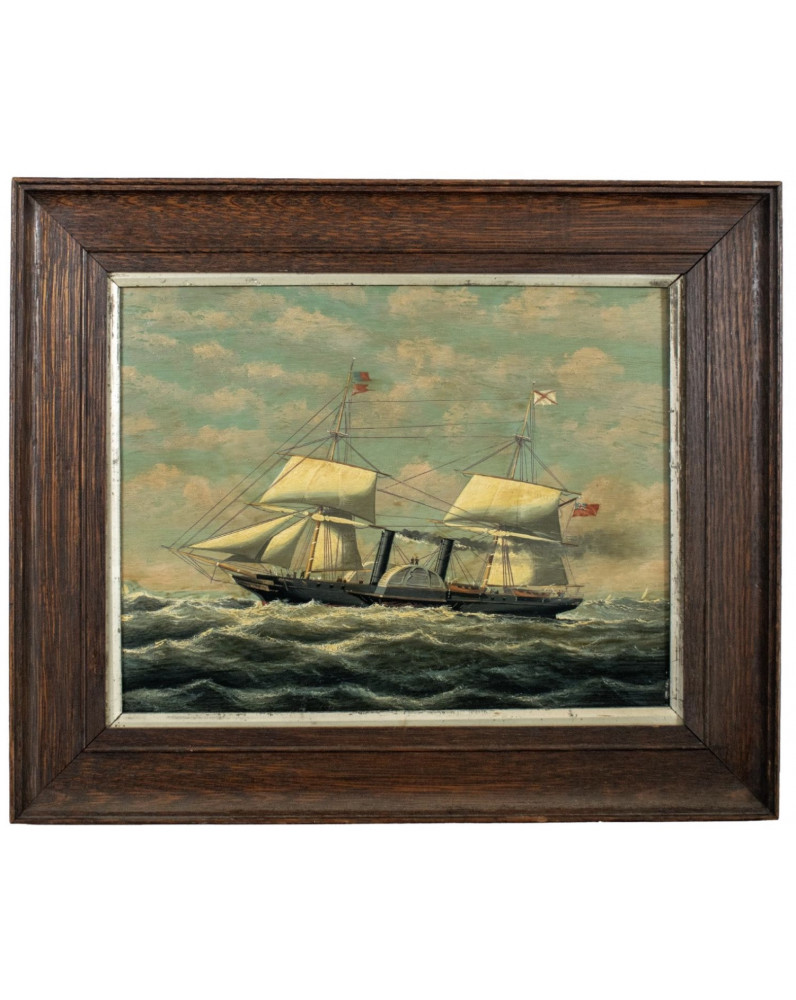 19th Century Oil on Panel of the RMSPC Steam Ship LA PLATA. dated 1876