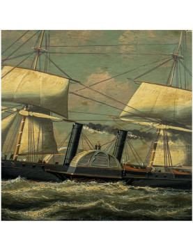 19th Century Oil on Panel of the RMSPC Steam Ship LA PLATA. dated 1876