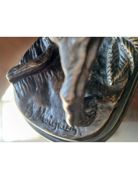 Bronze d'édition ancienne Jules Moigniez (1835–1894) - Épagneul de chasse