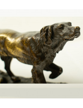 Bronze d'édition ancienne Jules Moigniez (1835–1894) - Épagneul de chasse