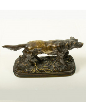 Bronze d'édition ancienne Jules Moigniez (1835–1894) - Épagneul de chasse