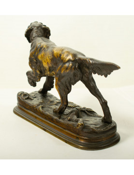 Bronze d'édition ancienne Jules Moigniez (1835–1894) - Épagneul de chasse