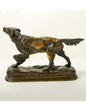 Bronze d'édition ancienne Jules Moigniez (1835–1894) - Épagneul de chasse