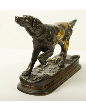 Bronze d'édition ancienne Jules Moigniez (1835–1894) - Épagneul de chasse