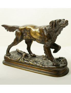 Bronze d'édition ancienne Jules Moigniez (1835–1894) - Épagneul de chasse