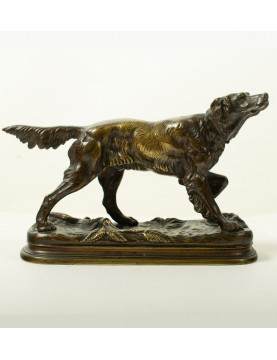 Bronze d'édition ancienne Jules Moigniez (1835–1894) - Épagneul de chasse