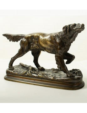 Bronze d'édition ancienne Jules Moigniez (1835–1894) - Épagneul de chasse