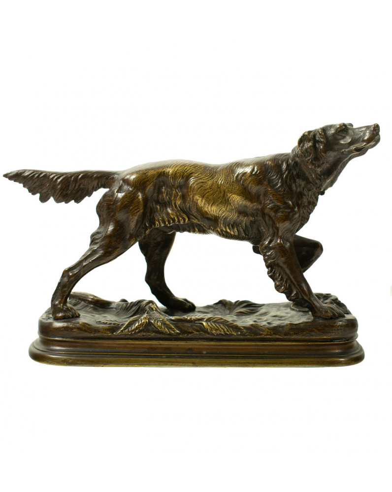 Bronze d'édition ancienne Jules Moigniez (1835–1894) - Épagneul de chasse