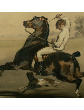 Lithograph Le Poney apres Alfred de Dreux, c 1840