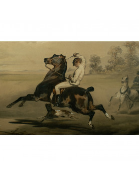 Lithograph Le Poney apres Alfred de Dreux, c 1840