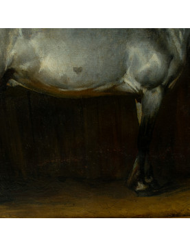Cheval gris dans son Écurie - Huile sur toile, c 1850