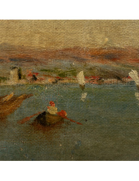 LASSON Port à Venise Huile sur toile