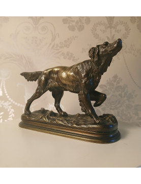 Bronze d'édition ancienne Jules Moigniez (1835–1894) - Épagneul de chasse