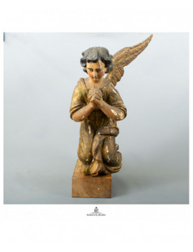 POLYCHROME WOODEN ANGEL...
