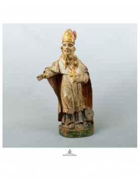 POLYCHROME WOODEN STATUE OF...